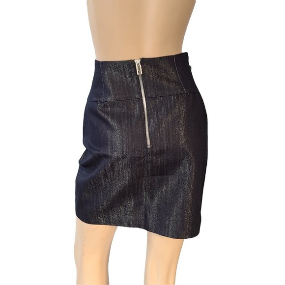 NWT TALULA ARITZIA Mini Skirt Shimmery Silver Indigo 8 - Picture 2 of 9